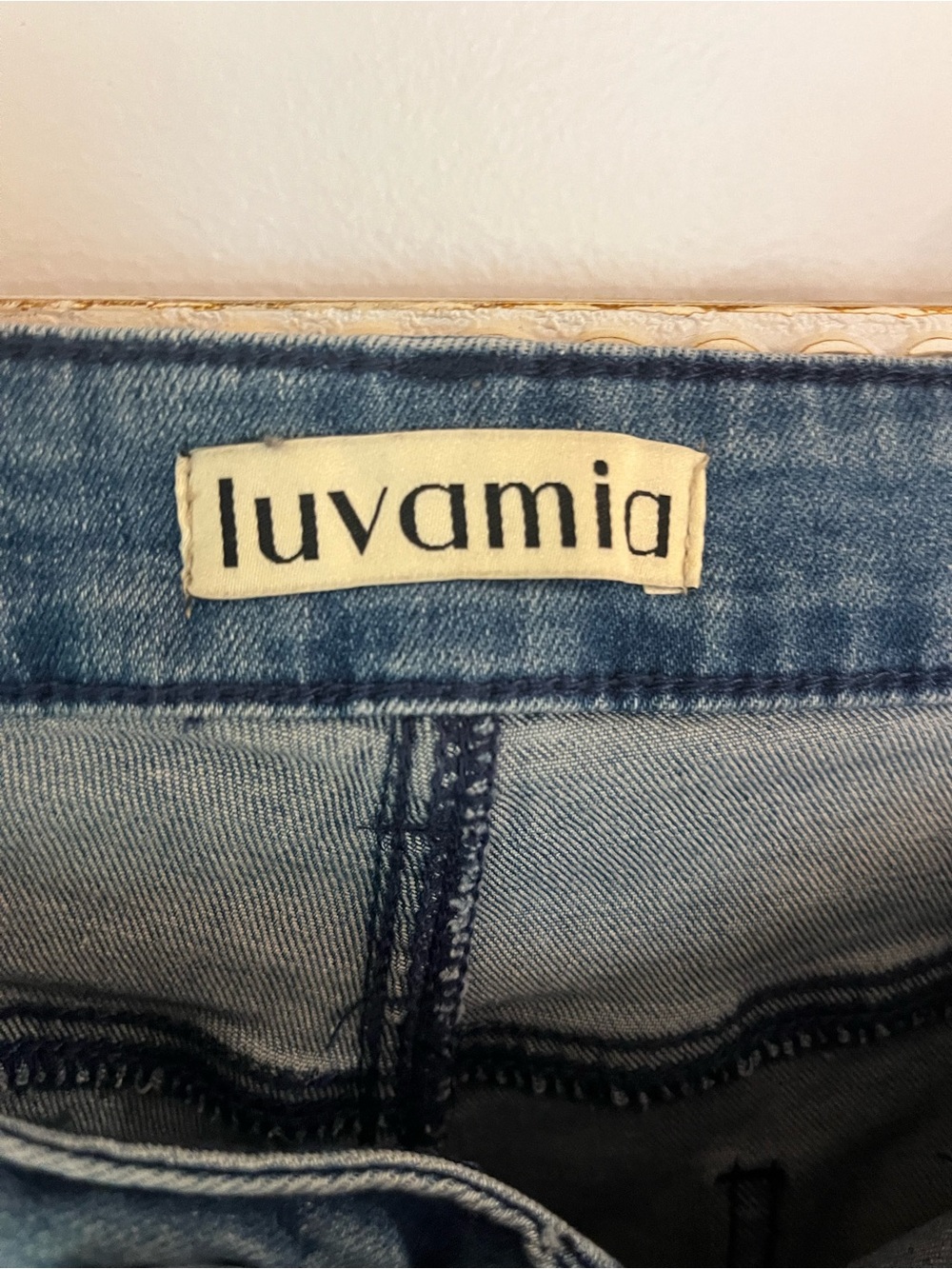 Women's Dark Blue Crop Jeans - Picture 2 of 6